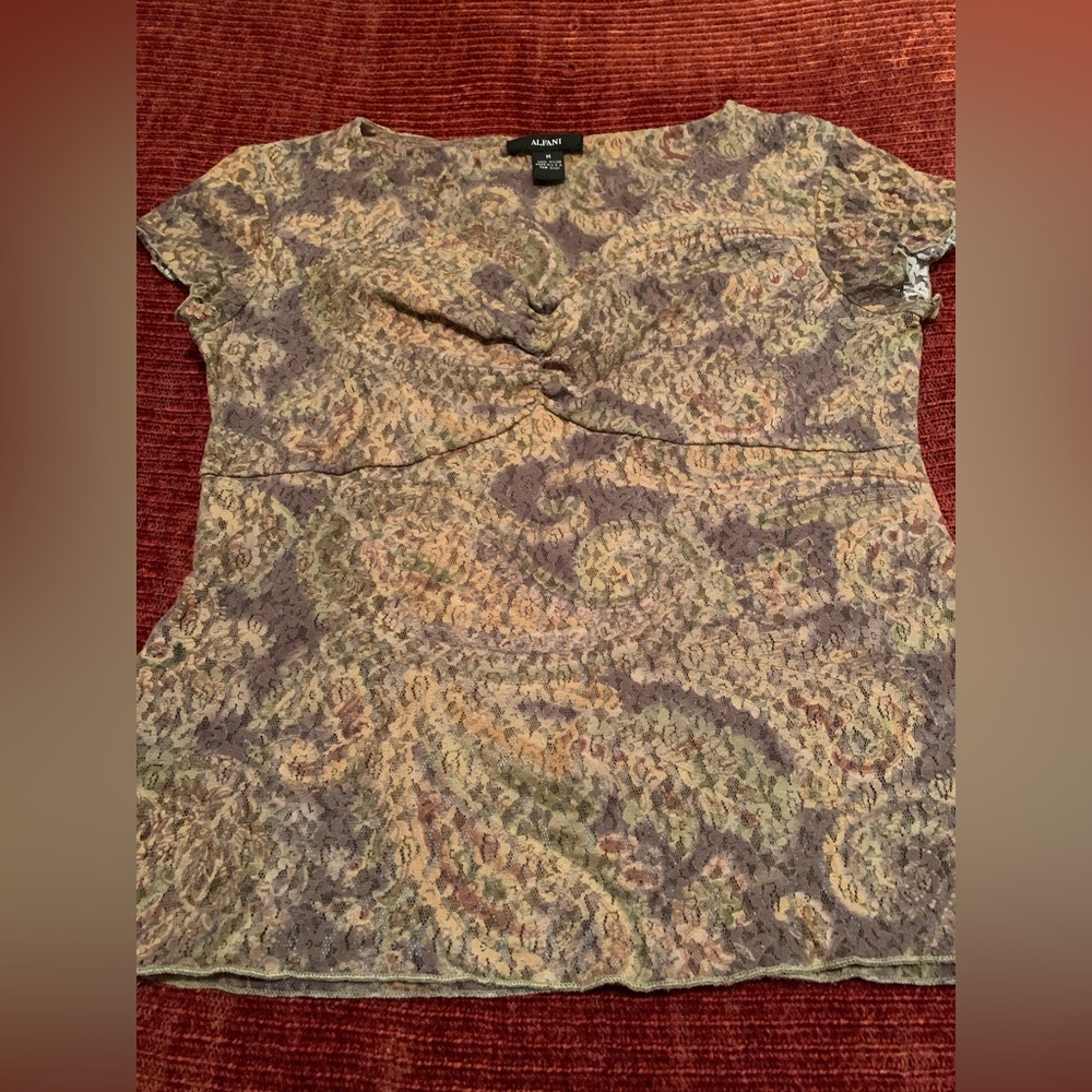 Paisley & Floral Tan Brown Top - Picture 5 of 9